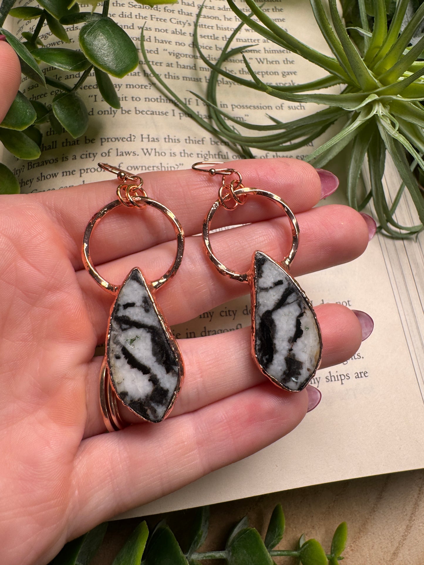 Zebra Jasper Dangle Earrings