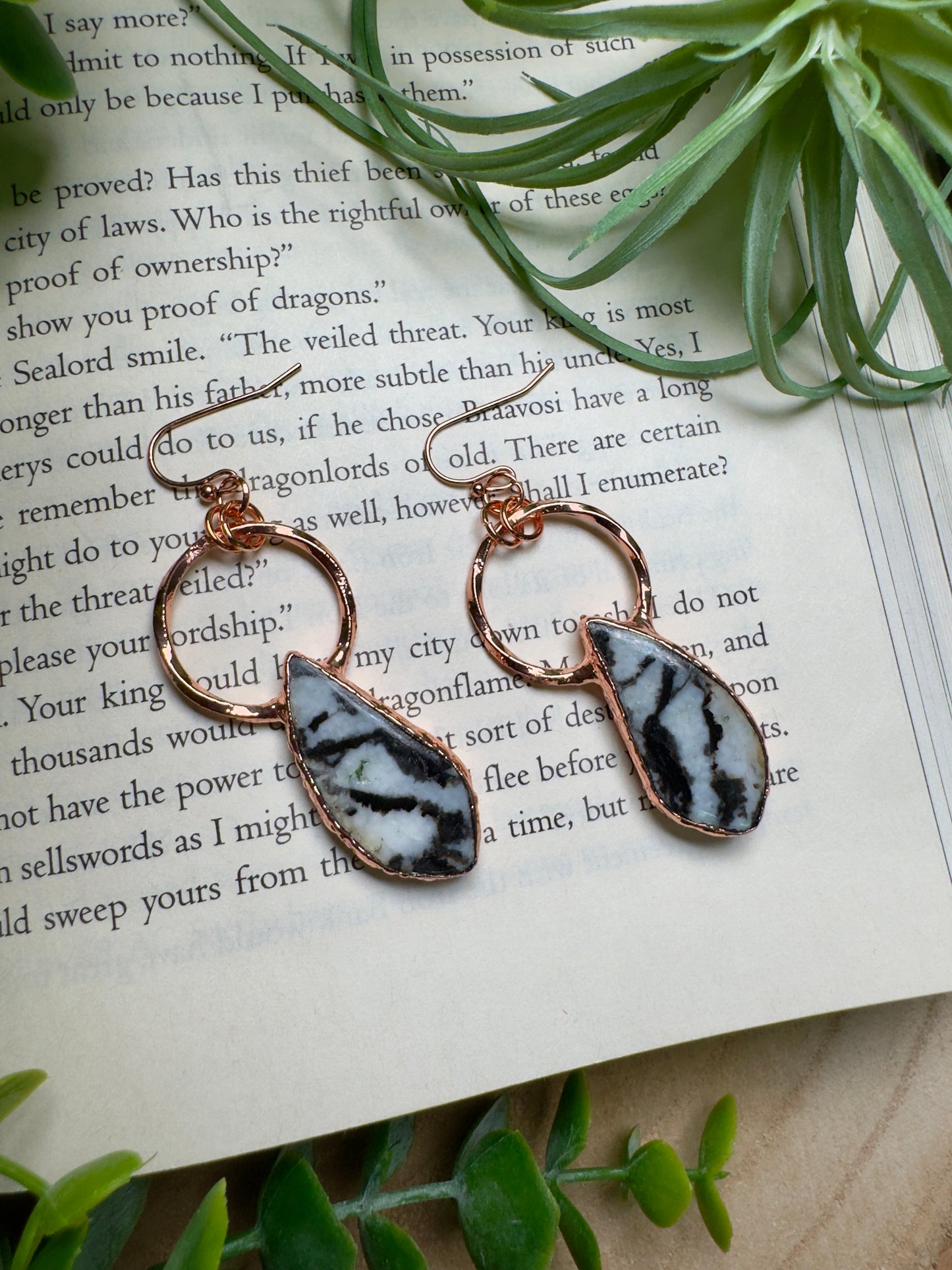 Zebra Jasper Dangle Earrings