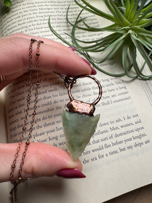 Moss Agate Arrowhead Necklace