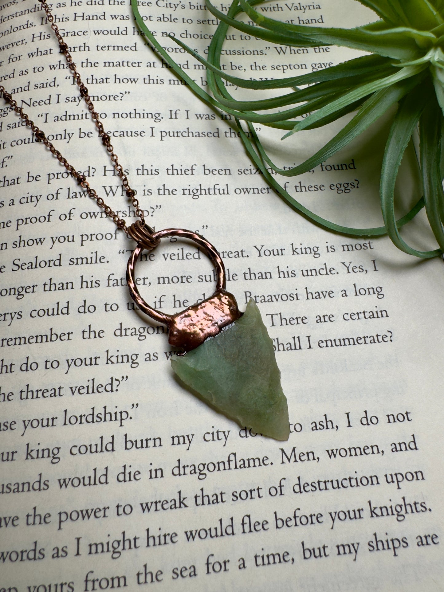 Moss Agate Arrowhead Necklace