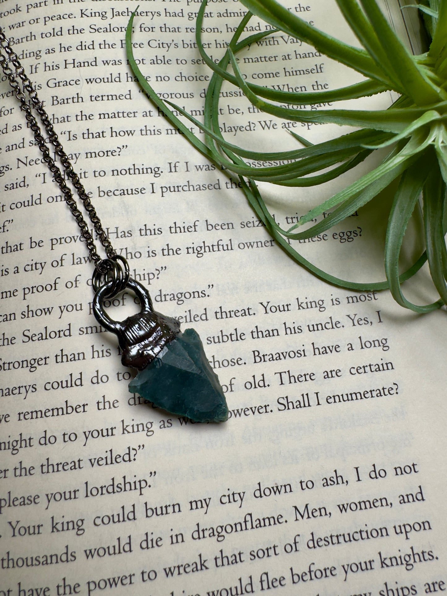 Moss Agate Arrowhead Necklace