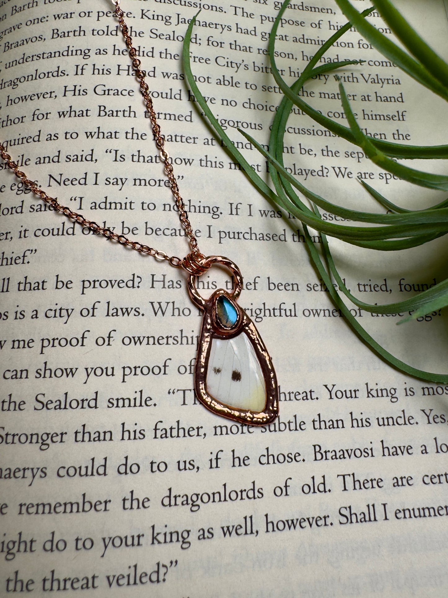 Butterfly Wing and Labradorite Necklace
