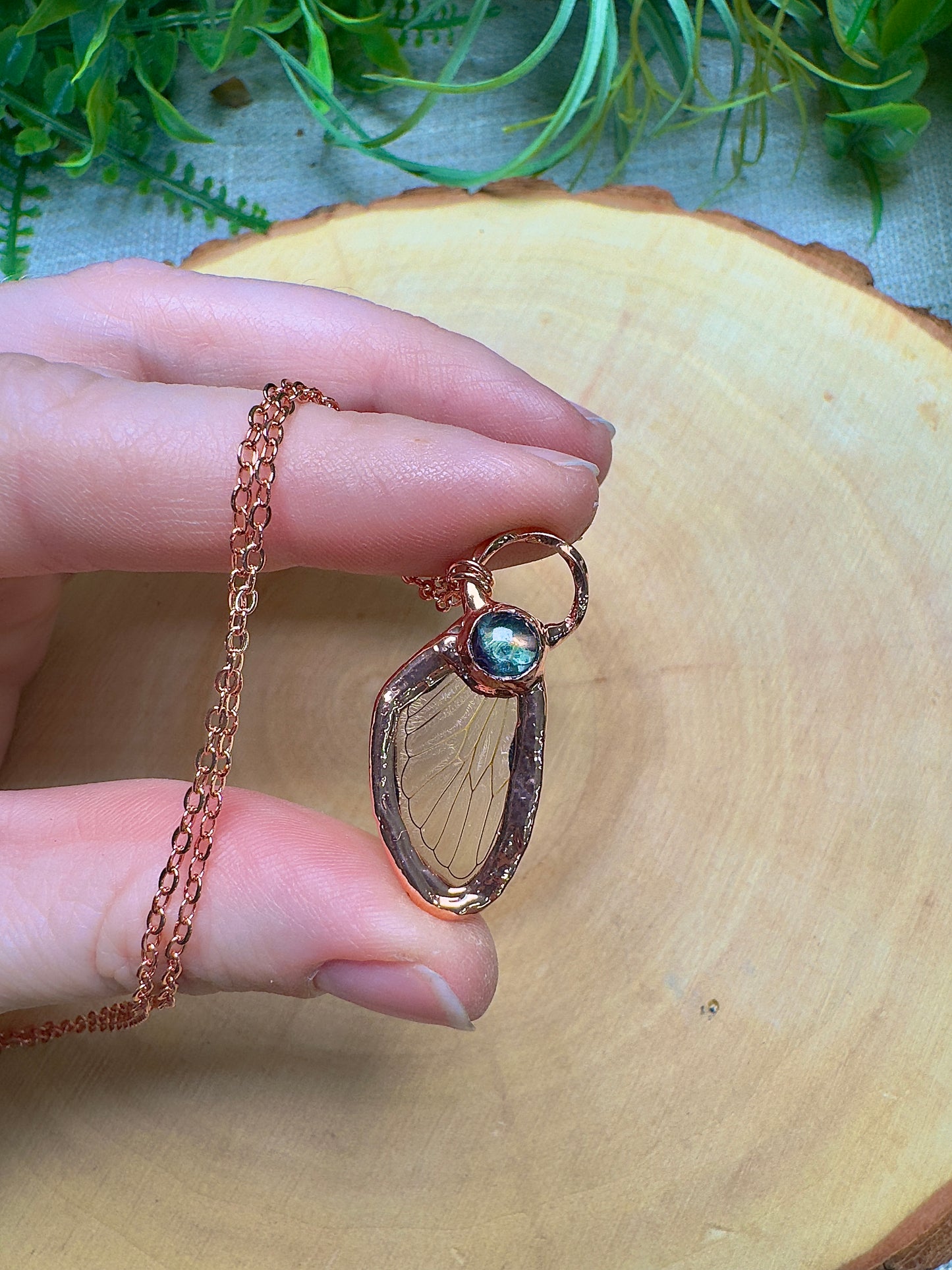 Cicada Wing and Fluorite Necklace