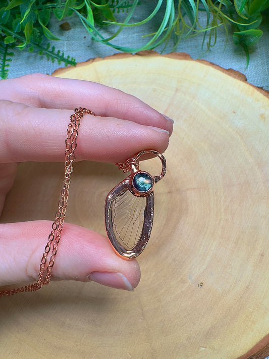 Cicada Wing and Fluorite Necklace