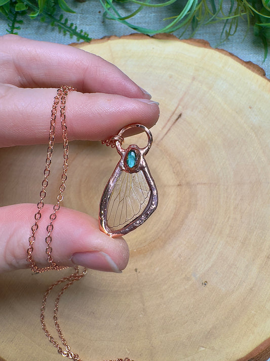 Cicada Wing and Labradorite Necklace