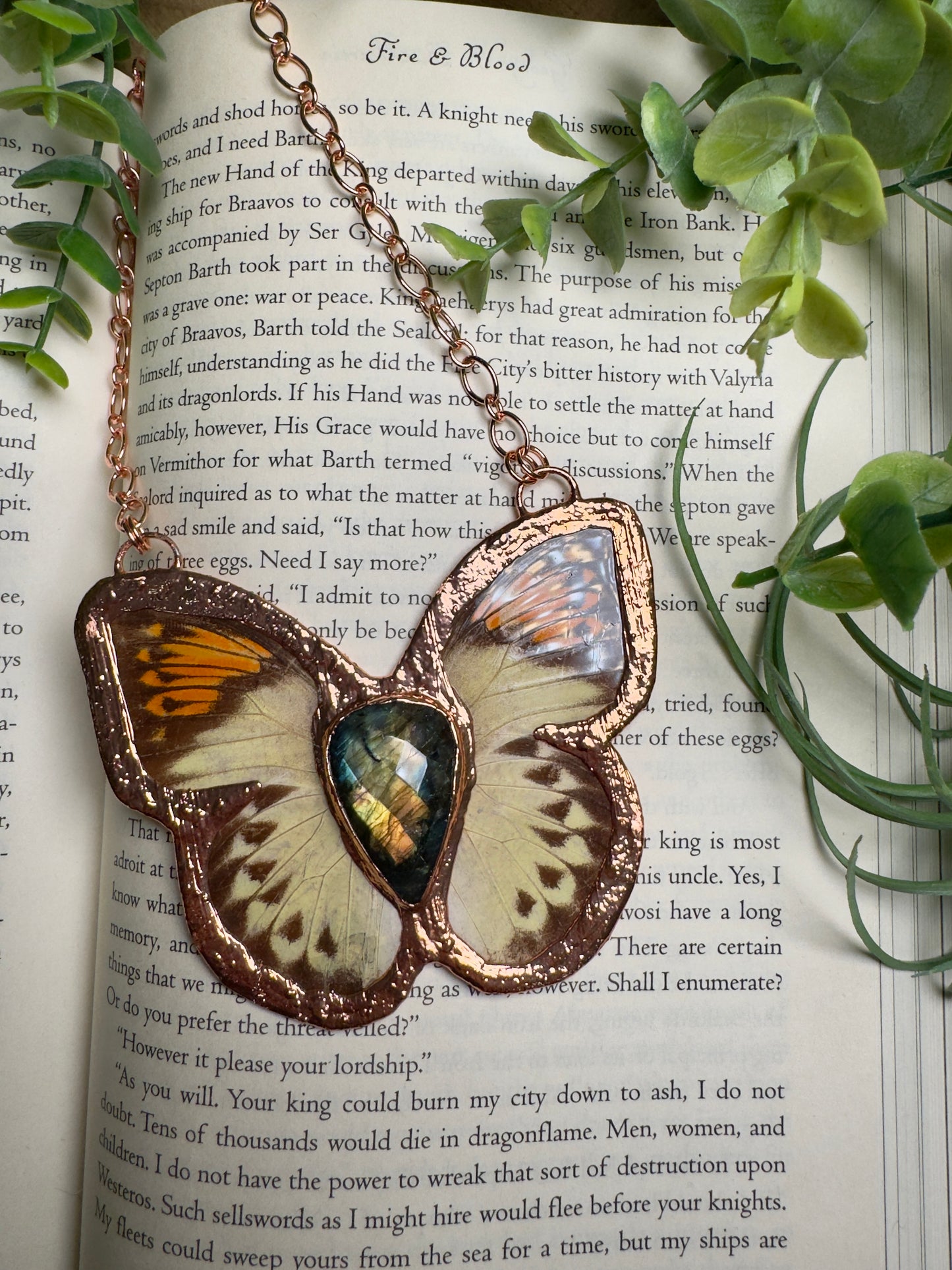 Labradorite Butterfly Necklace
