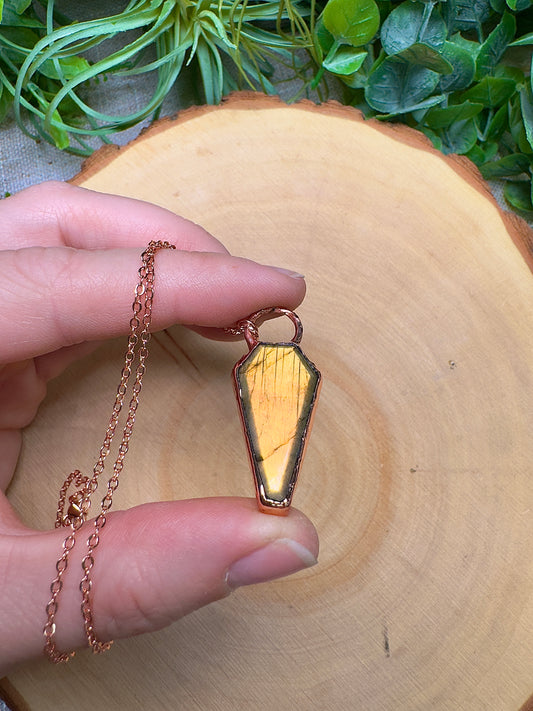 Labradorite Coffin Necklace