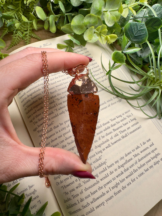 Red Obsidian Arrowhead Necklace