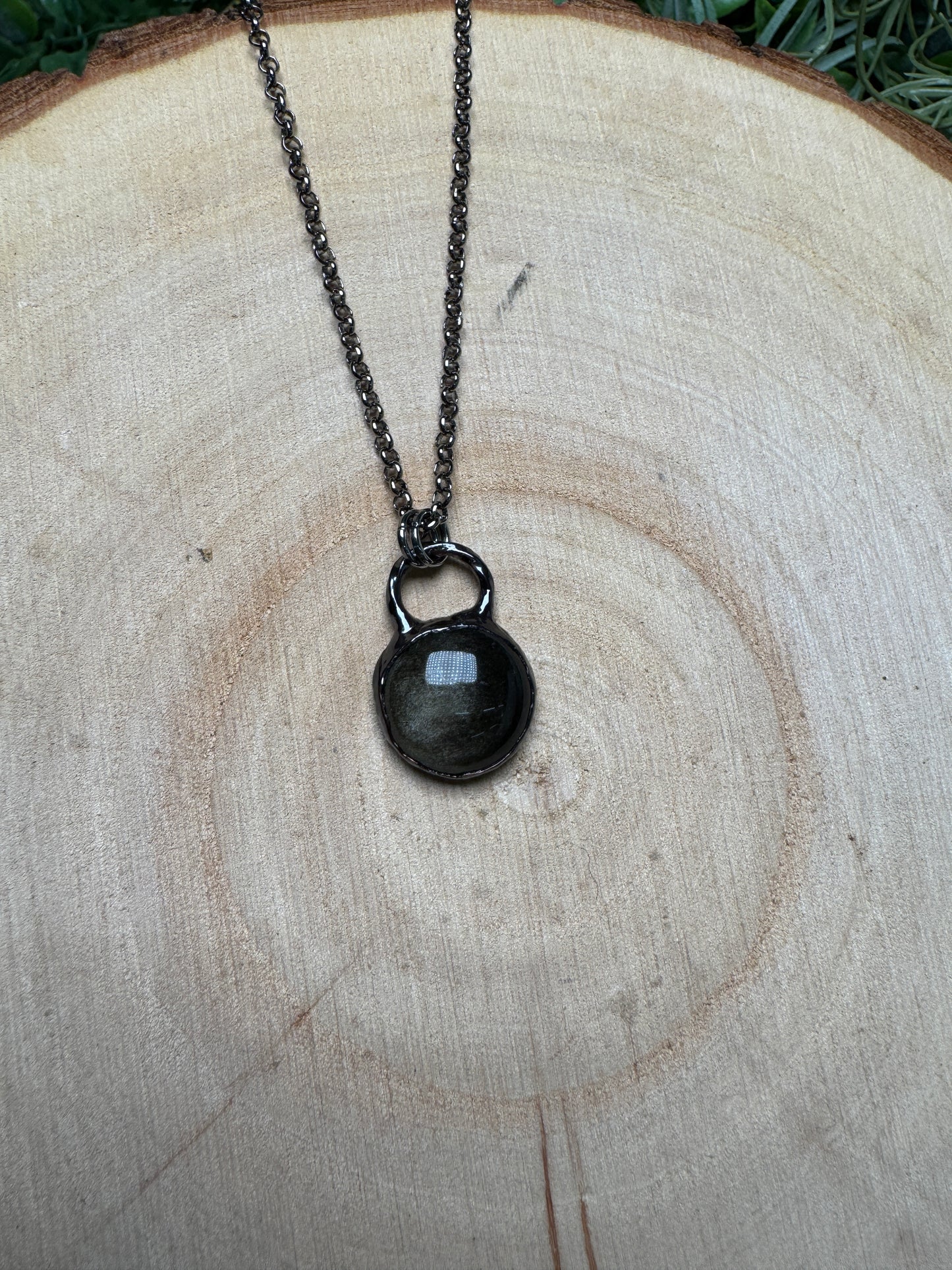 Gold Sheen Obsidian Necklace