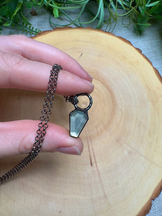 Pyrite Coffin Necklace