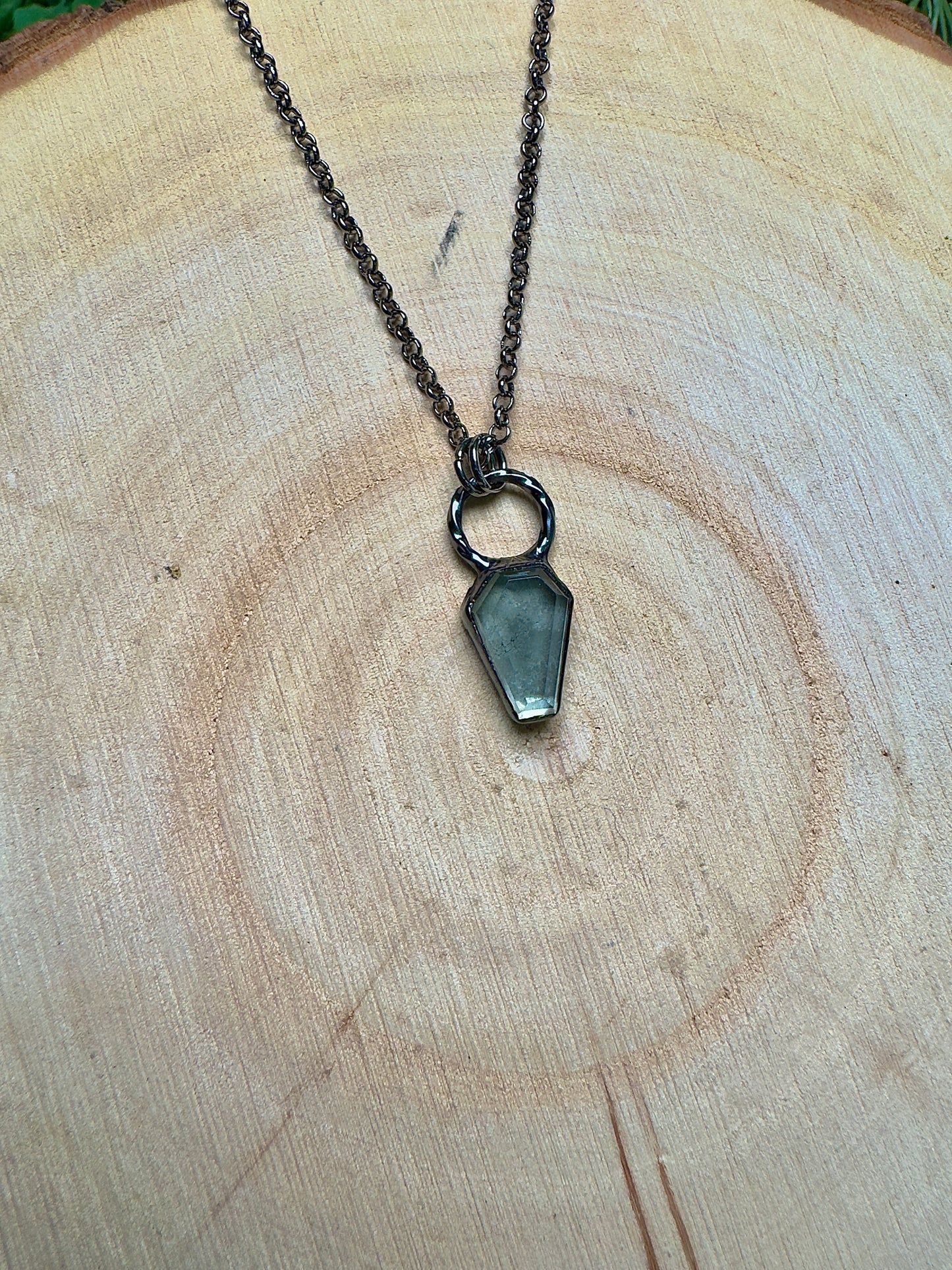 Pyrite Coffin Necklace