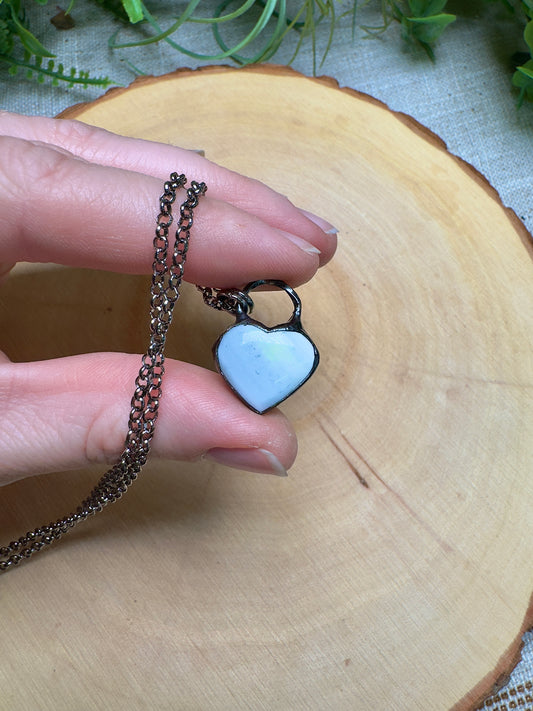 Blue Chalcedony Heart Necklace