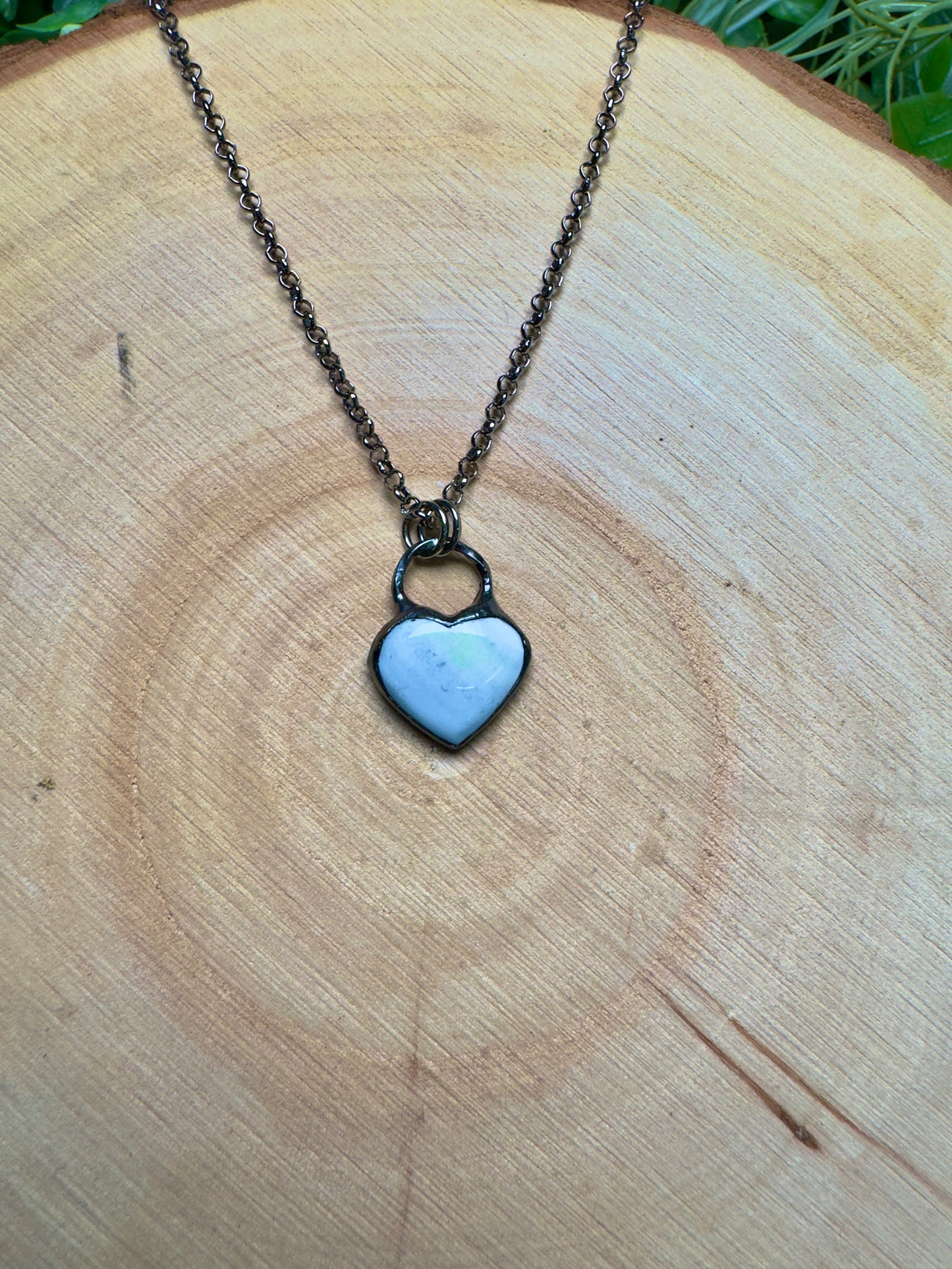 Blue Chalcedony Heart Necklace