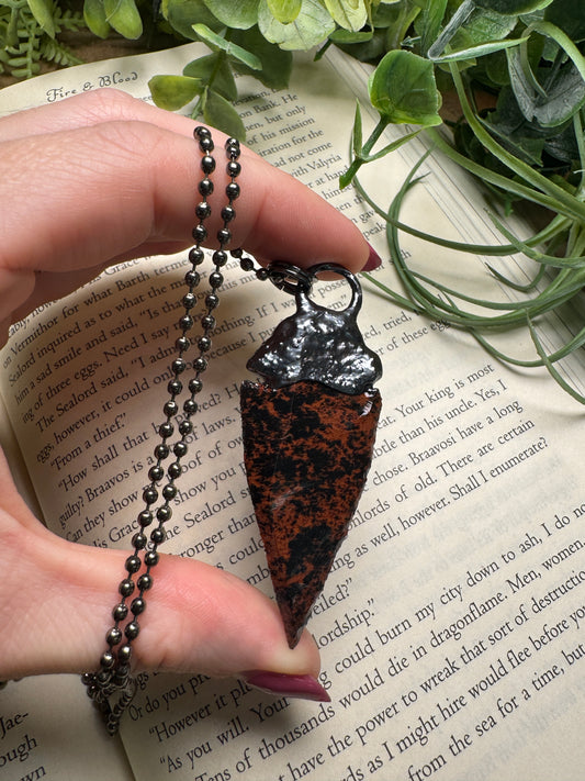 Red Obsidian Arrowhead Necklace