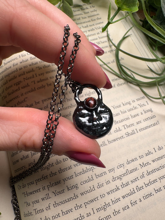 Red Tigers Eye Goddess Necklace