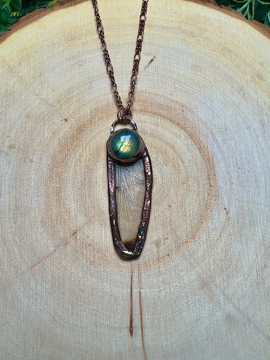 Dragonfly Wing and Labradorite Necklace