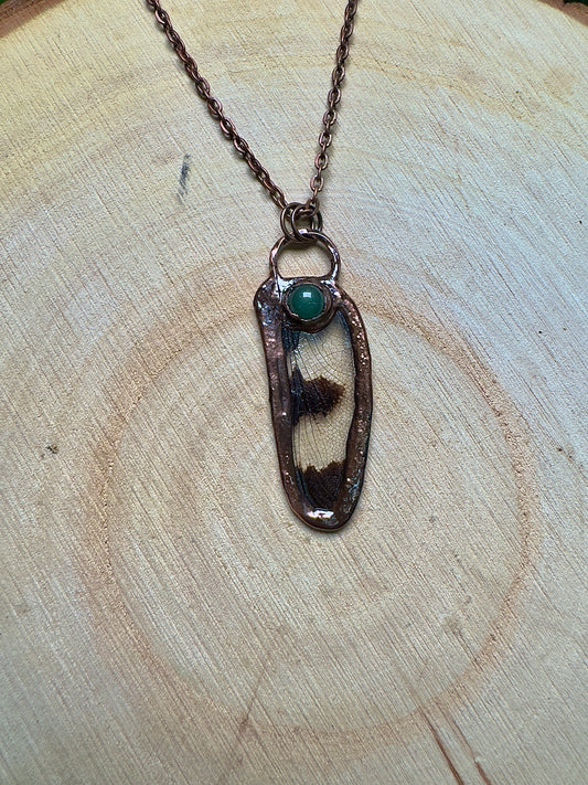 Dragonfly Wing and Green Aventurine Necklace