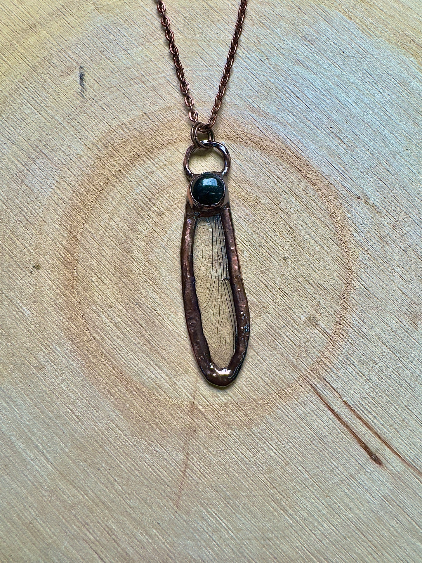 Dragonfly Wing and Obsidian Necklace