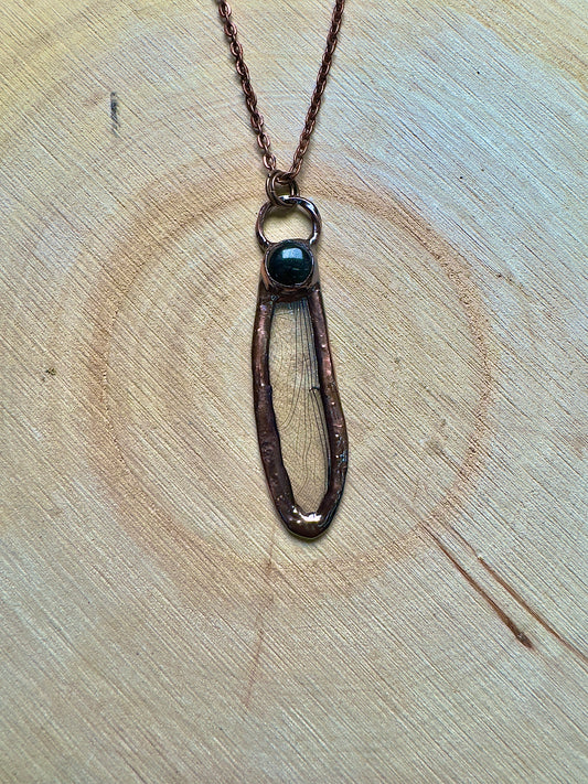 Dragonfly Wing and Obsidian Necklace