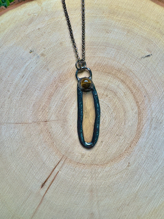 Dragonfly Wing and Tigers Eye Necklace