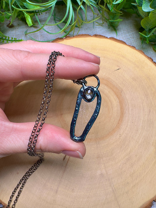 Dragonfly Wing and Opal Necklace
