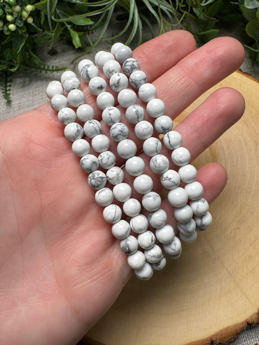 Howlite 6mm Beaded Bracelet
