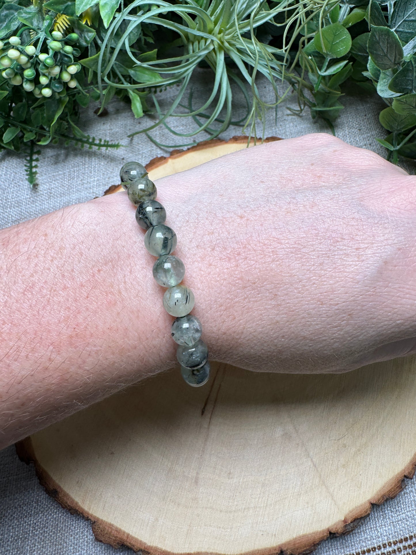 Prehnite 8mm Beaded Bracelet
