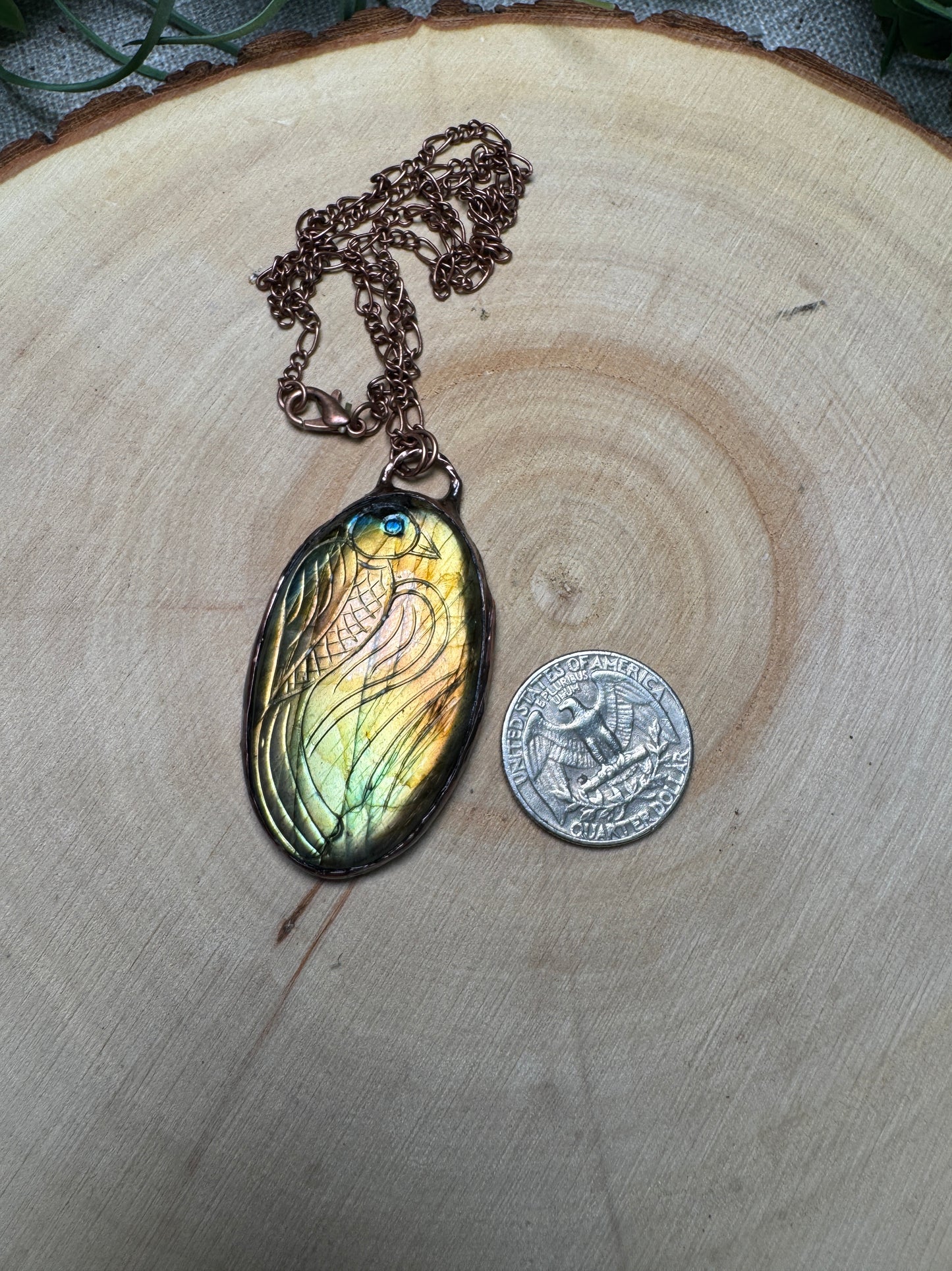 Labradorite Bird Necklace