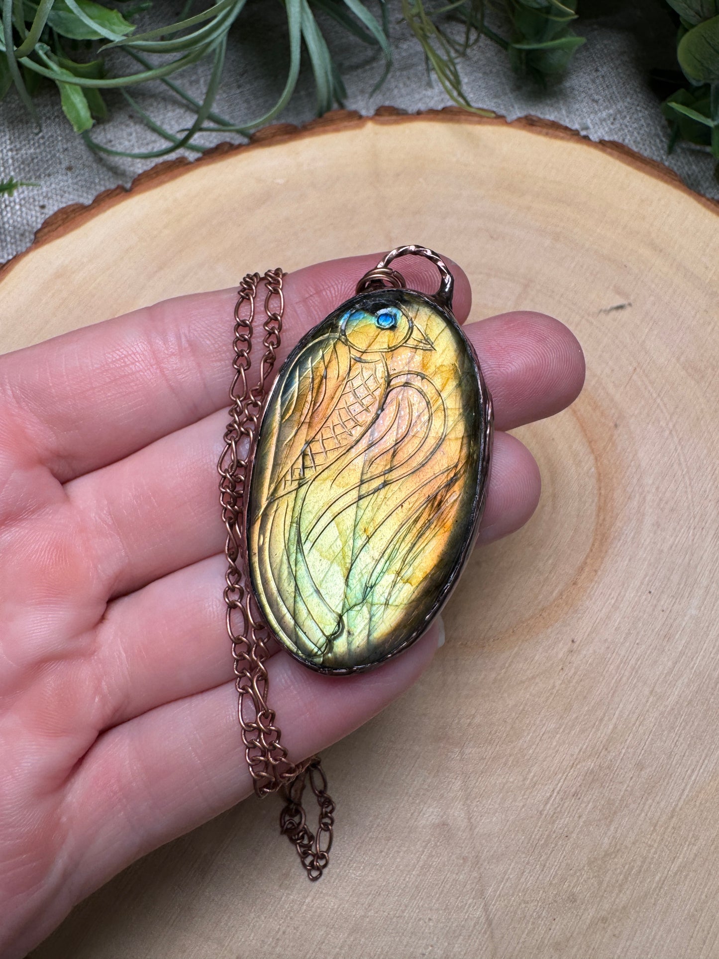 Labradorite Bird Necklace