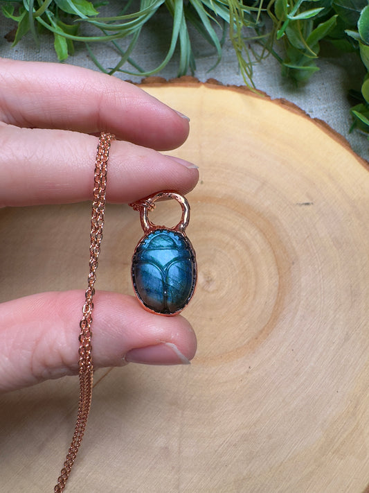 Labradorite Scarab Necklace