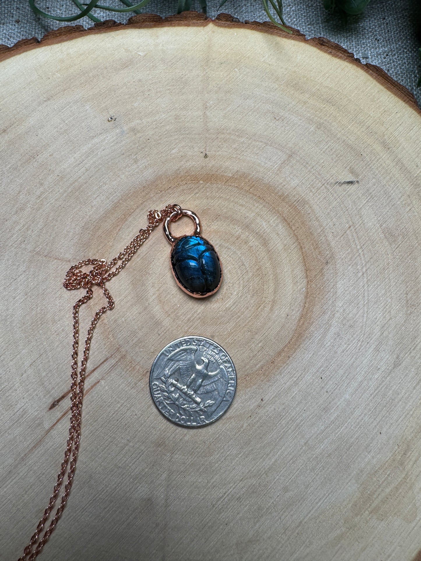 Labradorite Scarab Necklace