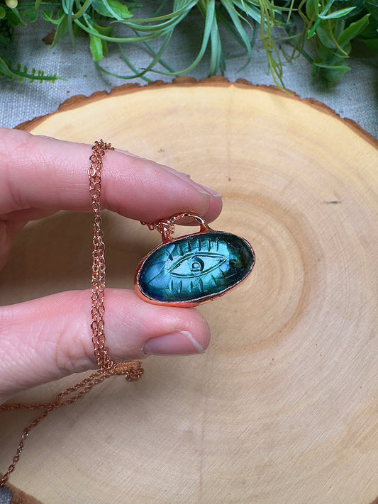 Labradorite Evil Eye Necklace