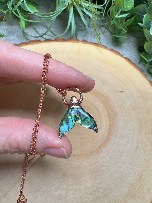 Abalone Shell Mermaid Tail Necklace