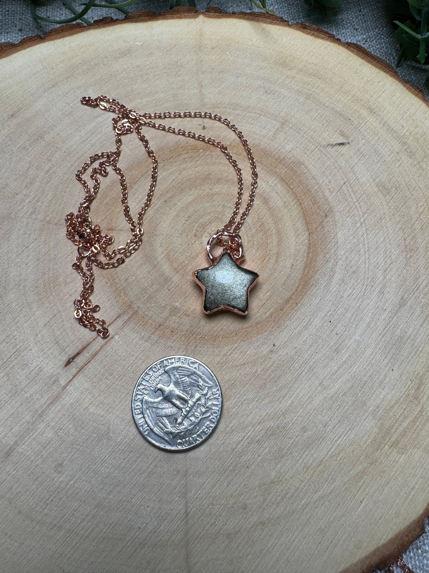 Gold Sheen Obsidian Star Necklace