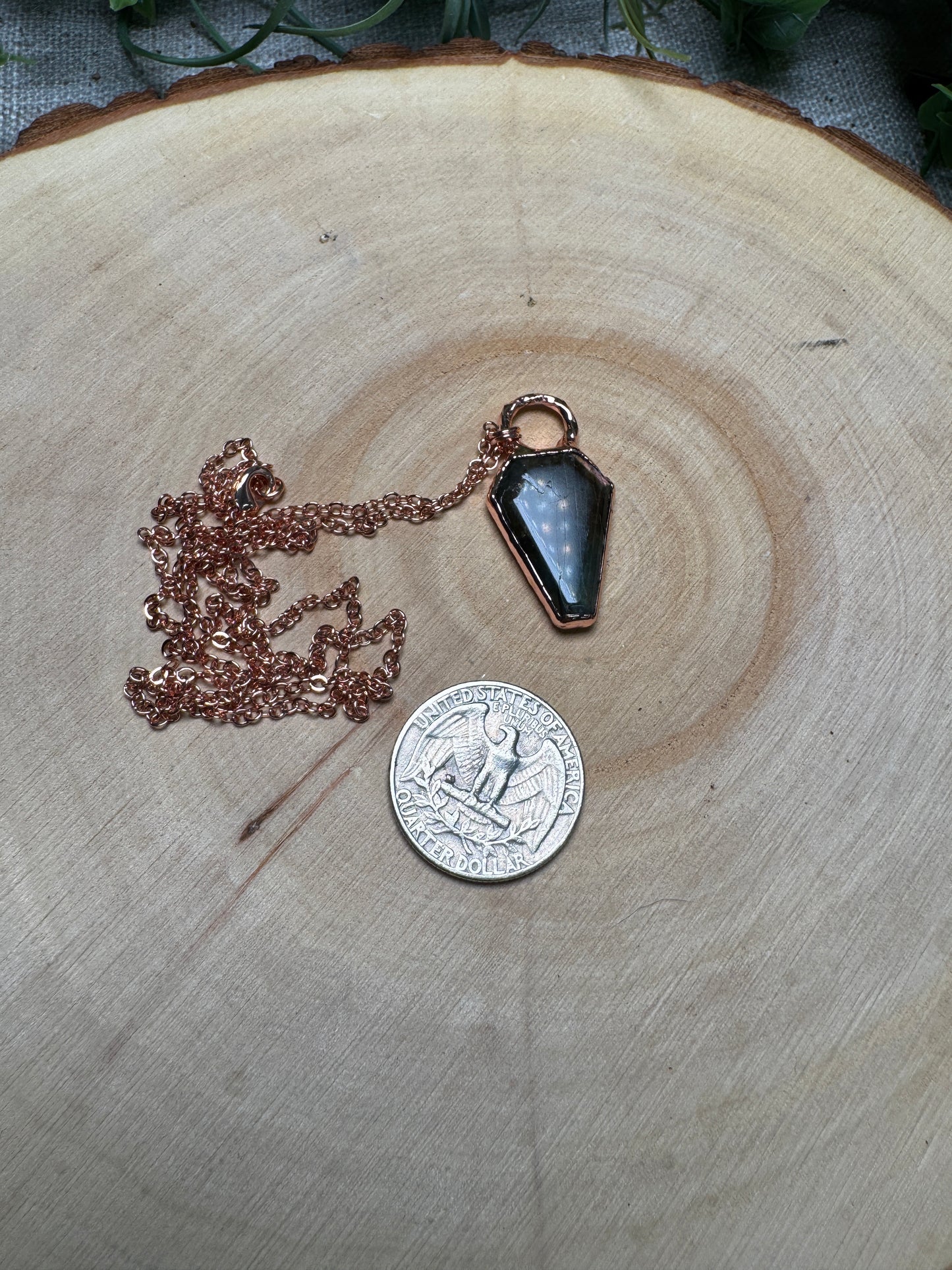 Labradorite Coffin Necklace