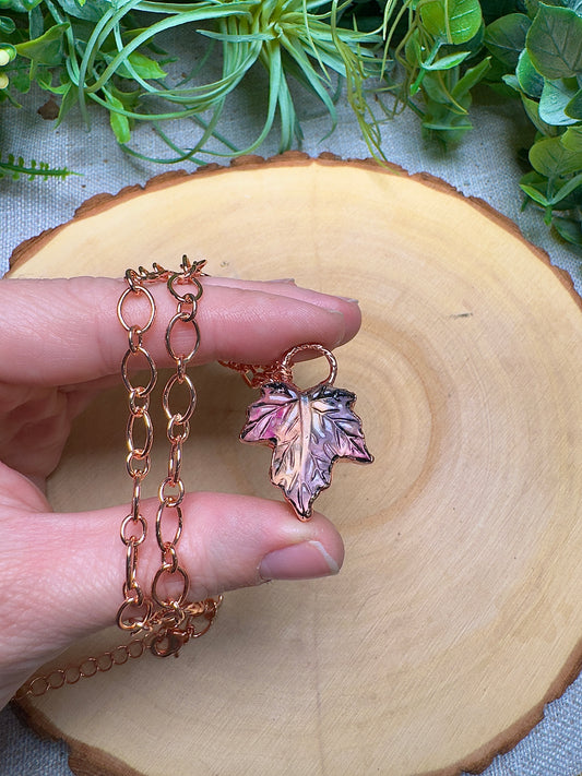Fluorite Leaf Necklace