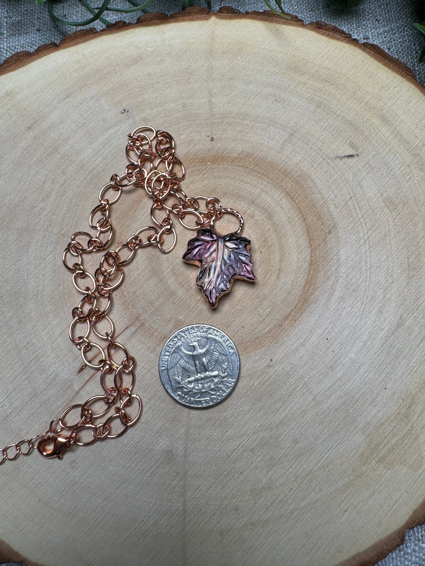 Fluorite Leaf Necklace