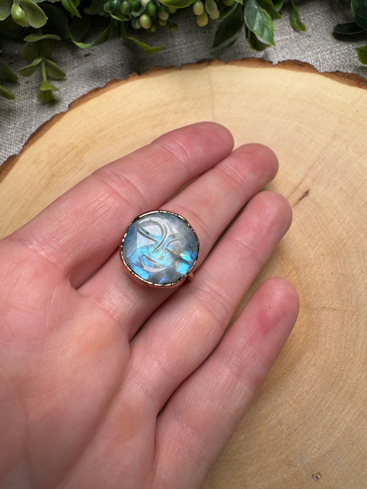 Moonstone Goddess Ring Size 7