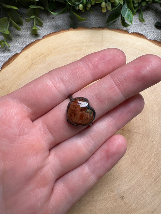 Jasper Heart Ring Size 7