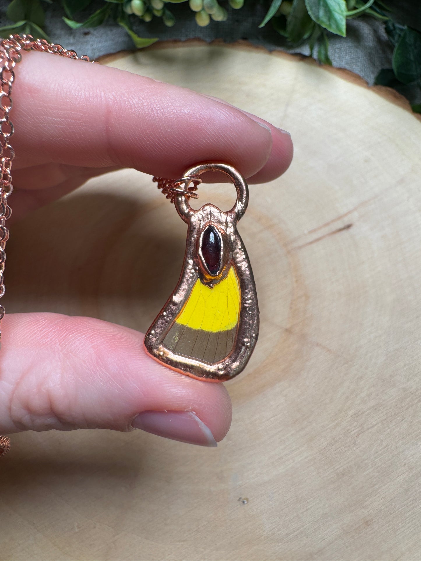 Butterfly Wing and Amethyst Necklace