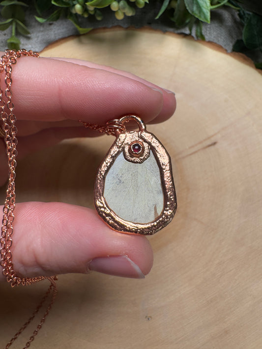 Butterfly Wing and Garnet Necklace