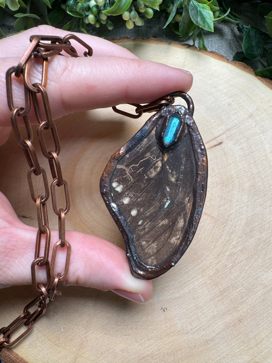 Butterfly Wing and Labradorite Necklace