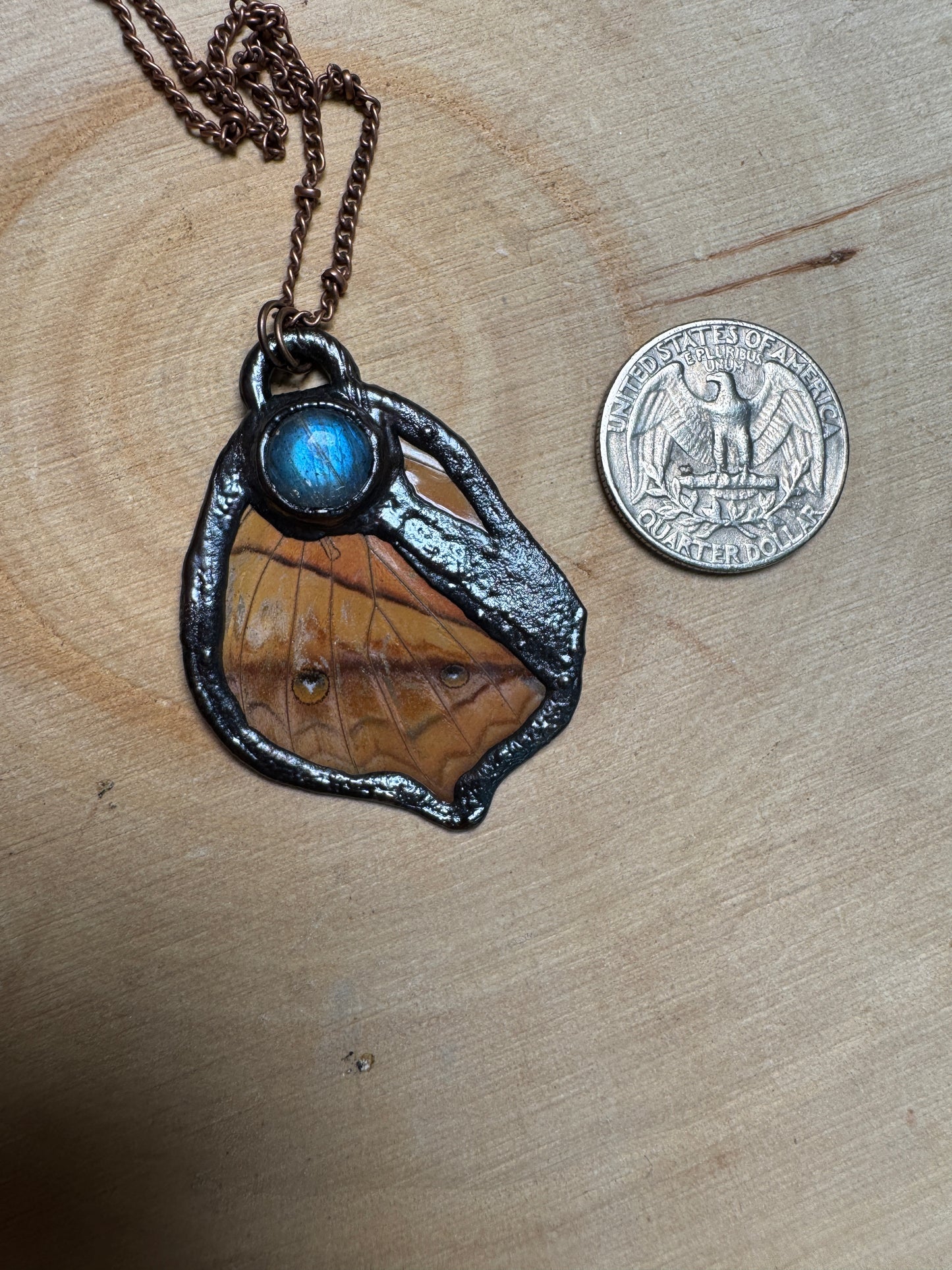 Butterfly Wing and Labradorite Necklace