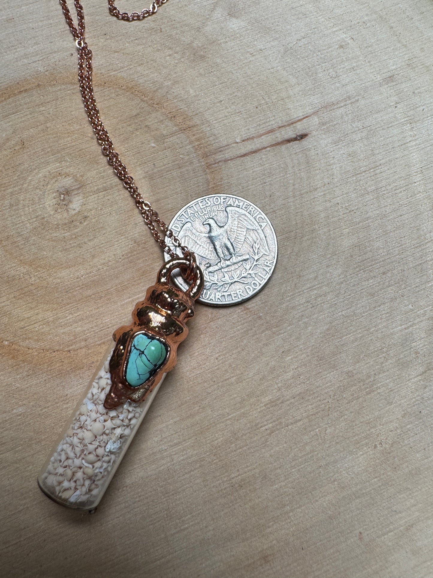 Okinawa Star Sand and Turquoise Necklace