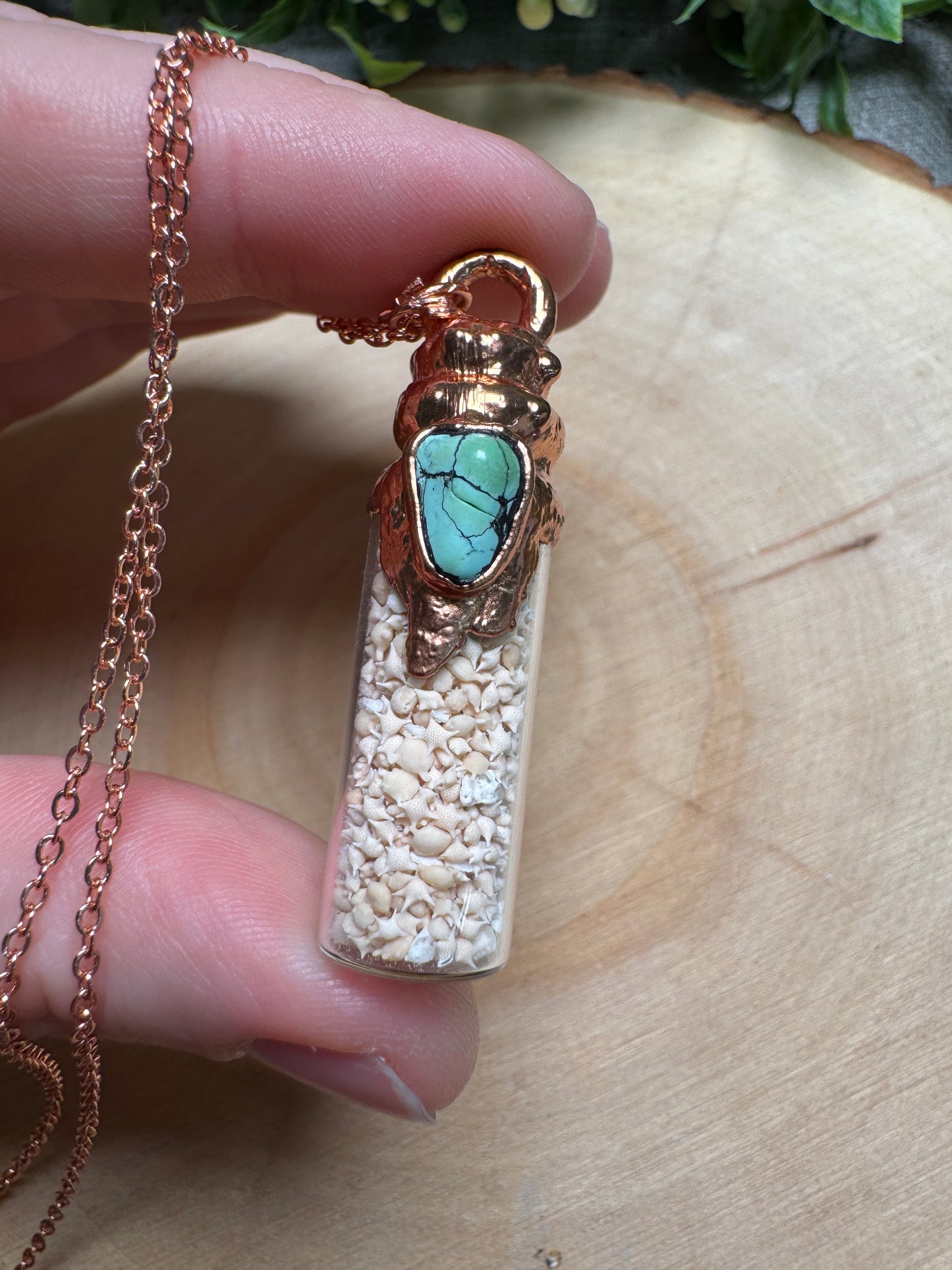 Okinawa Star Sand and Turquoise Necklace