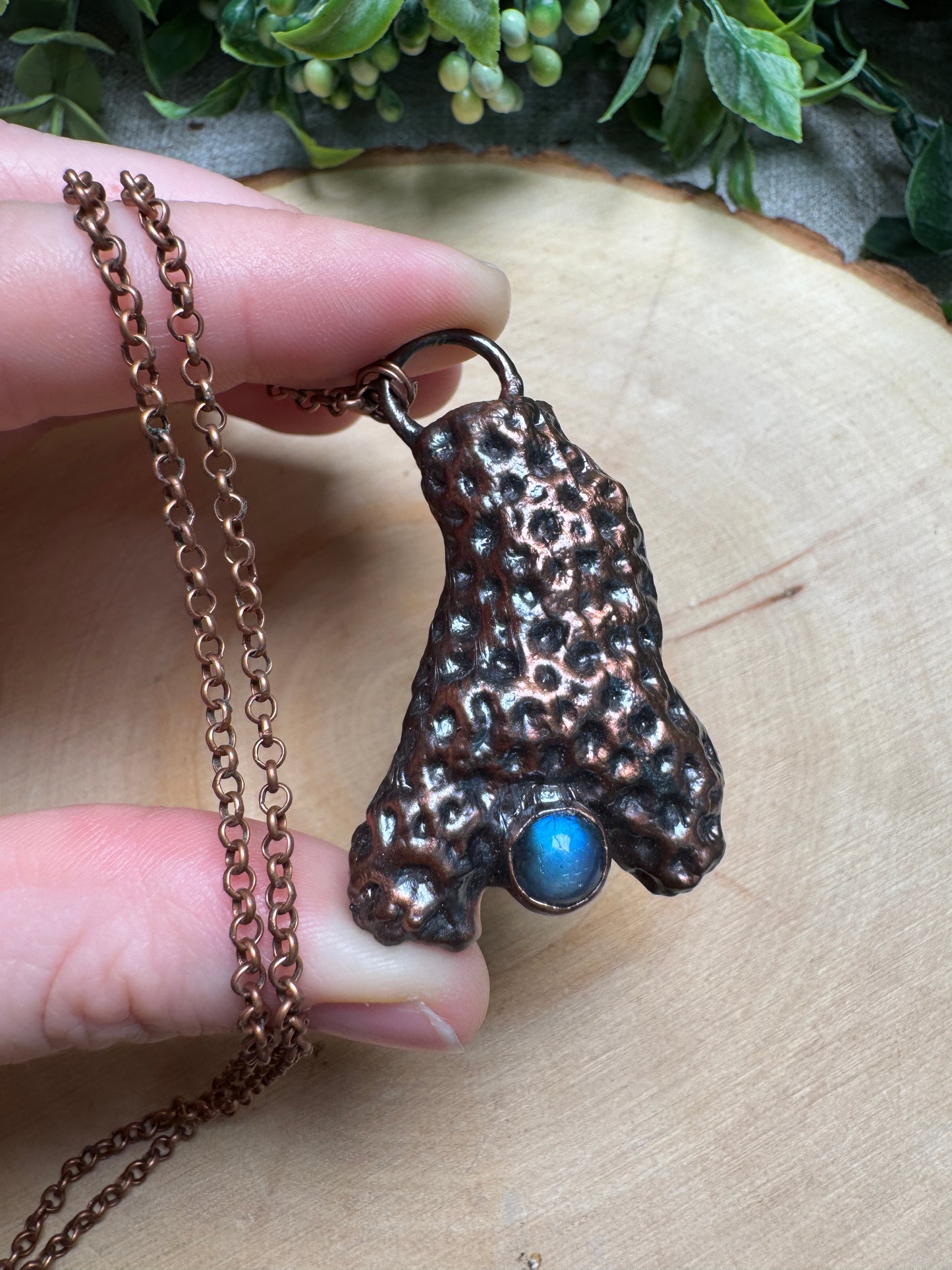 Coral and Labradorite Necklace