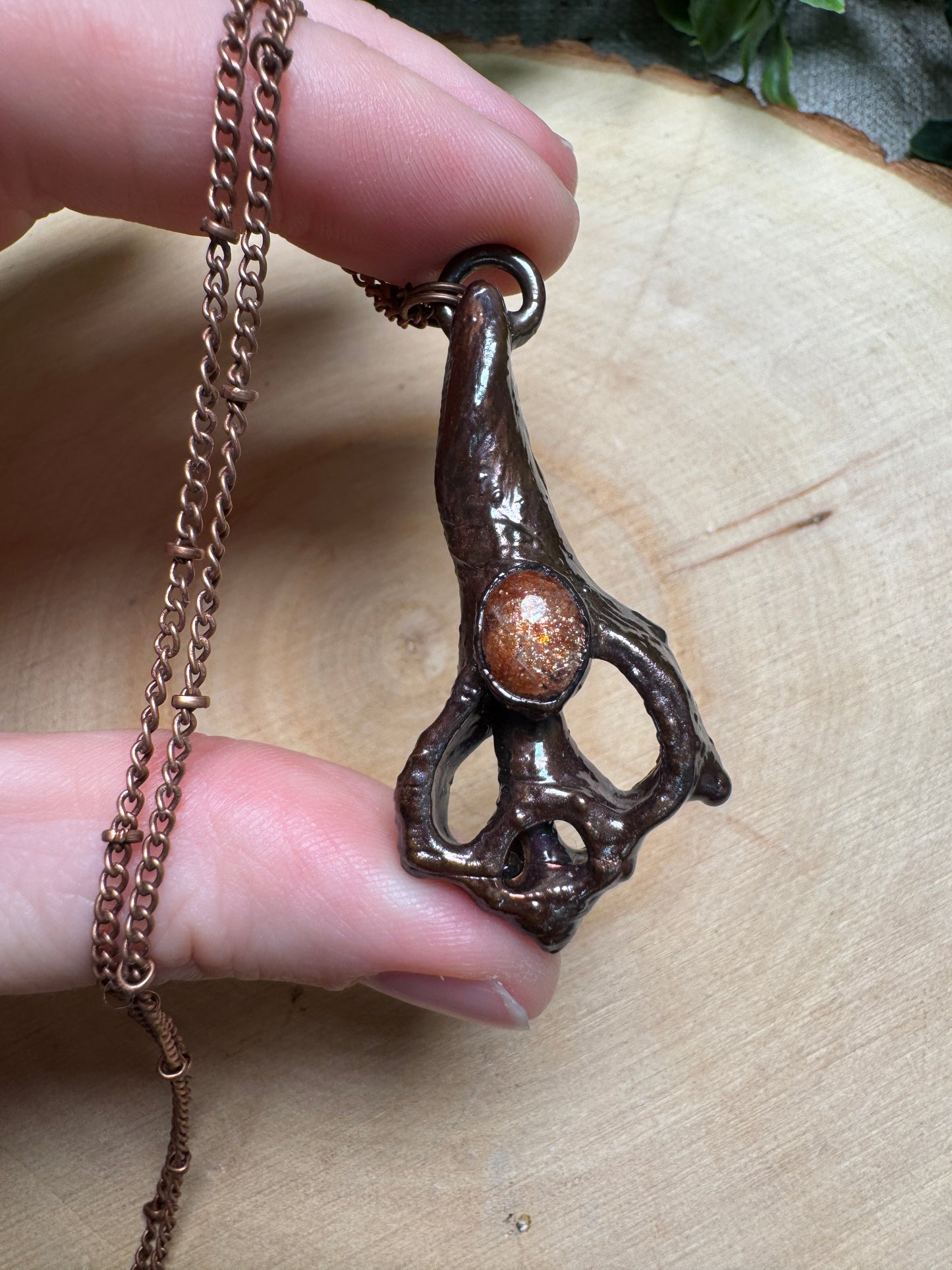 Shell and Sunstone Necklace