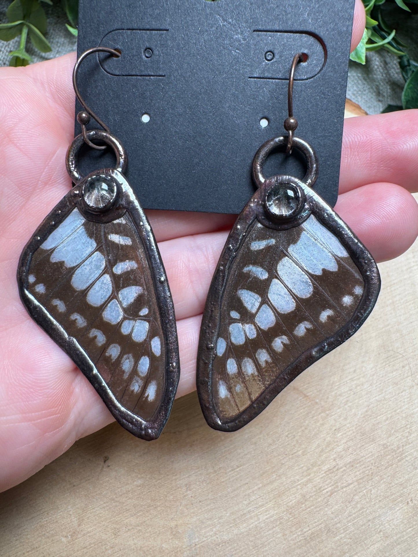 Butterfly Wings and Smoky Quartz Earrings