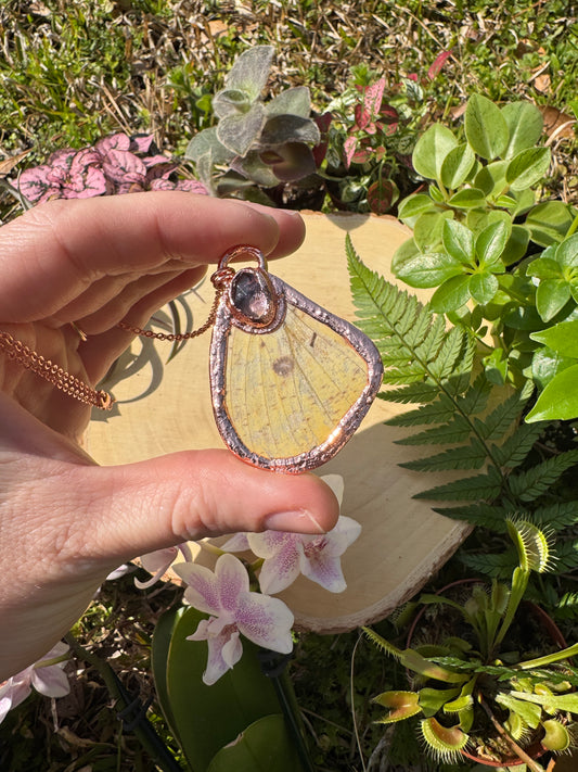 Amethyst Imperial Moth Wing Necklace