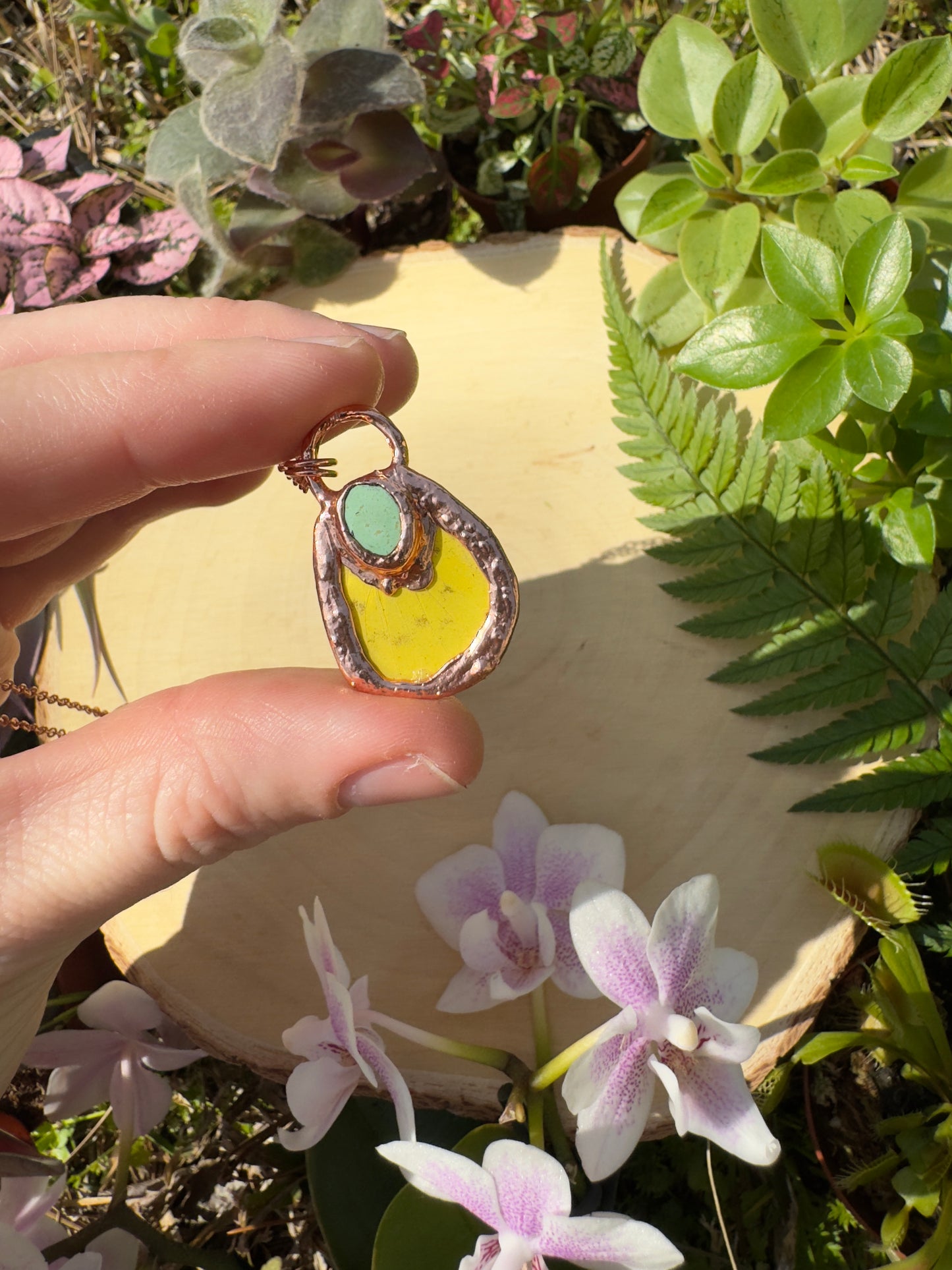 Natural Turquoise and Butterfly Wing Necklace